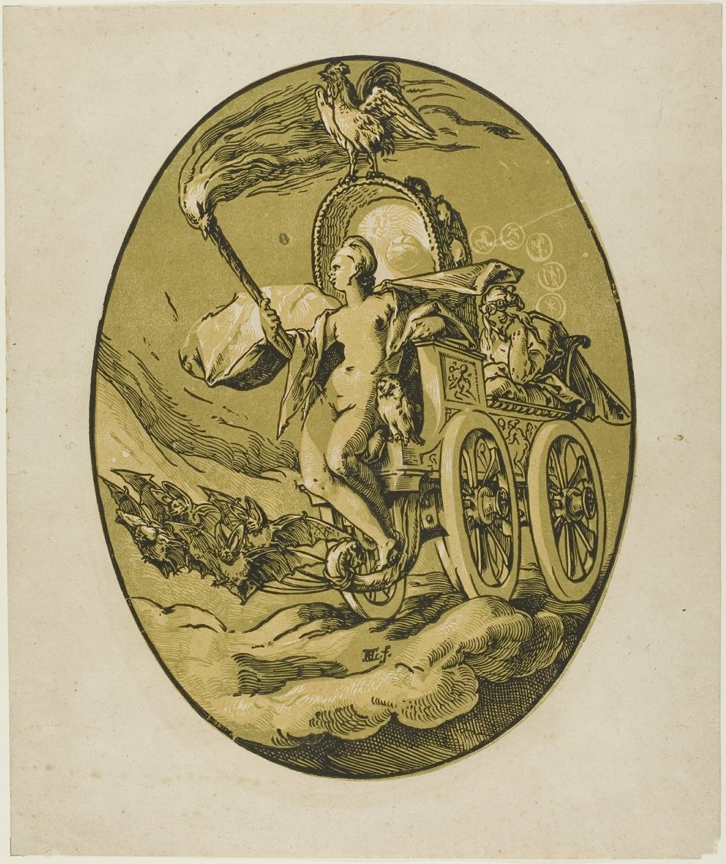 Nox, tallrik sju från Demogorgon and the Deities av Hendrick Goltzius