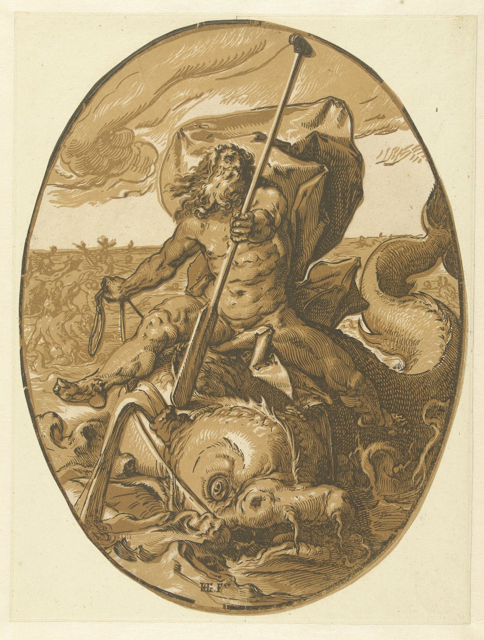 Oceanus Gods and Goddesses (serietitel) av Hendrick Goltzius