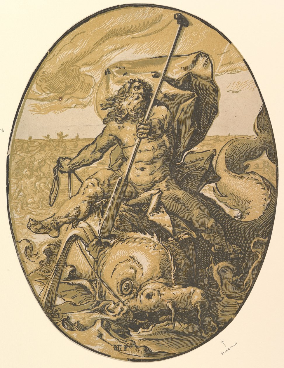 Okeanos av Hendrick Goltzius