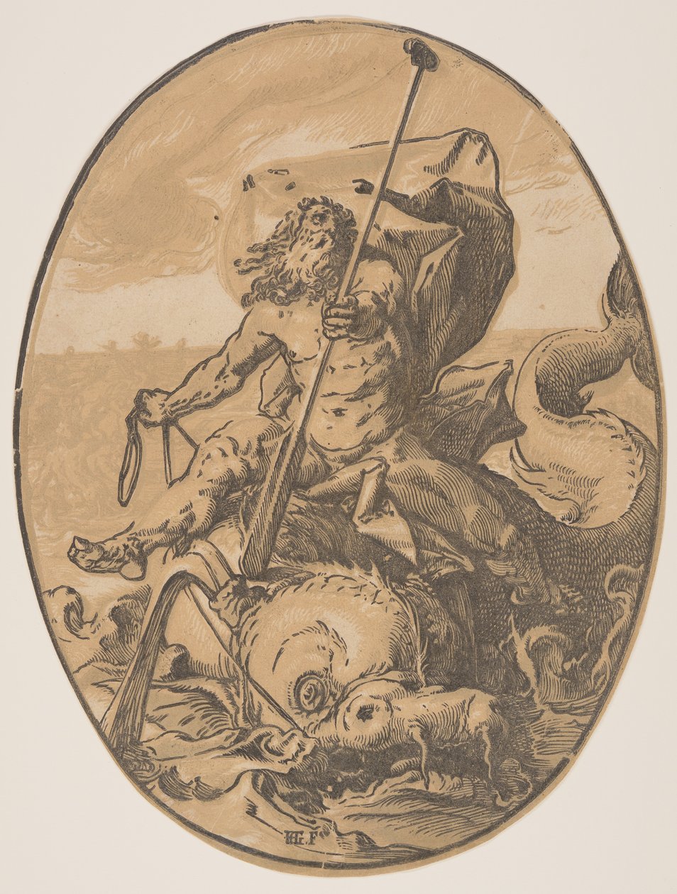 Oceanus, från Gudomarna av Hendrick Goltzius