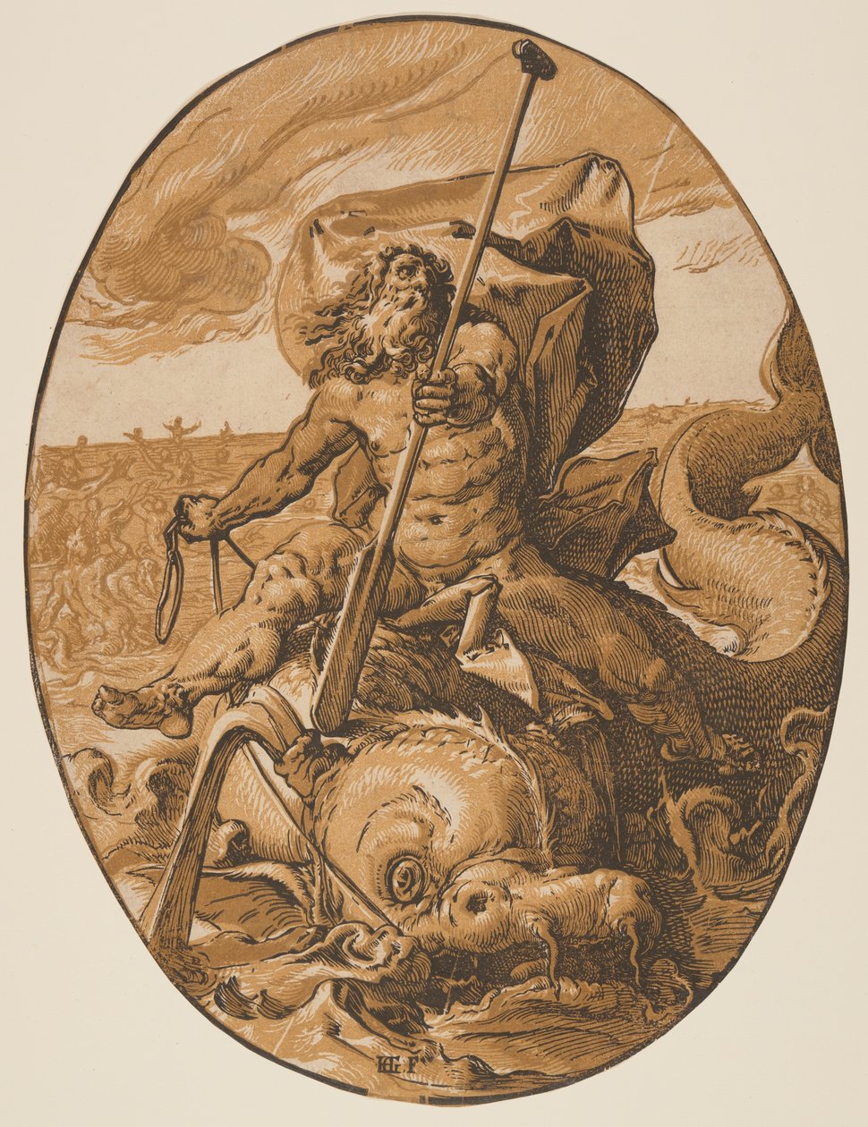 Oceanus, från Gudomarna av Hendrick Goltzius
