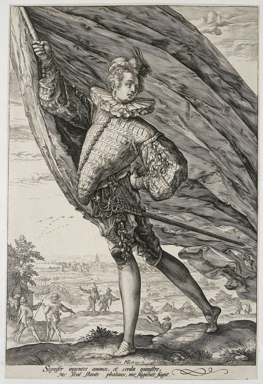 Officerare med ”gåsmagar” av Hendrick Goltzius