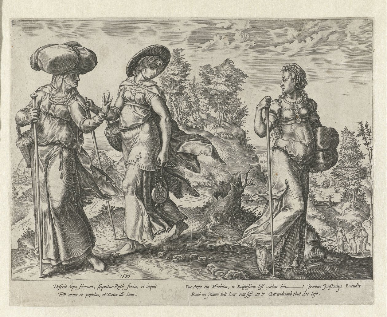 Orpa lämnar Naomi och Rut The History of Ruth (serietitel) av Hendrick Goltzius