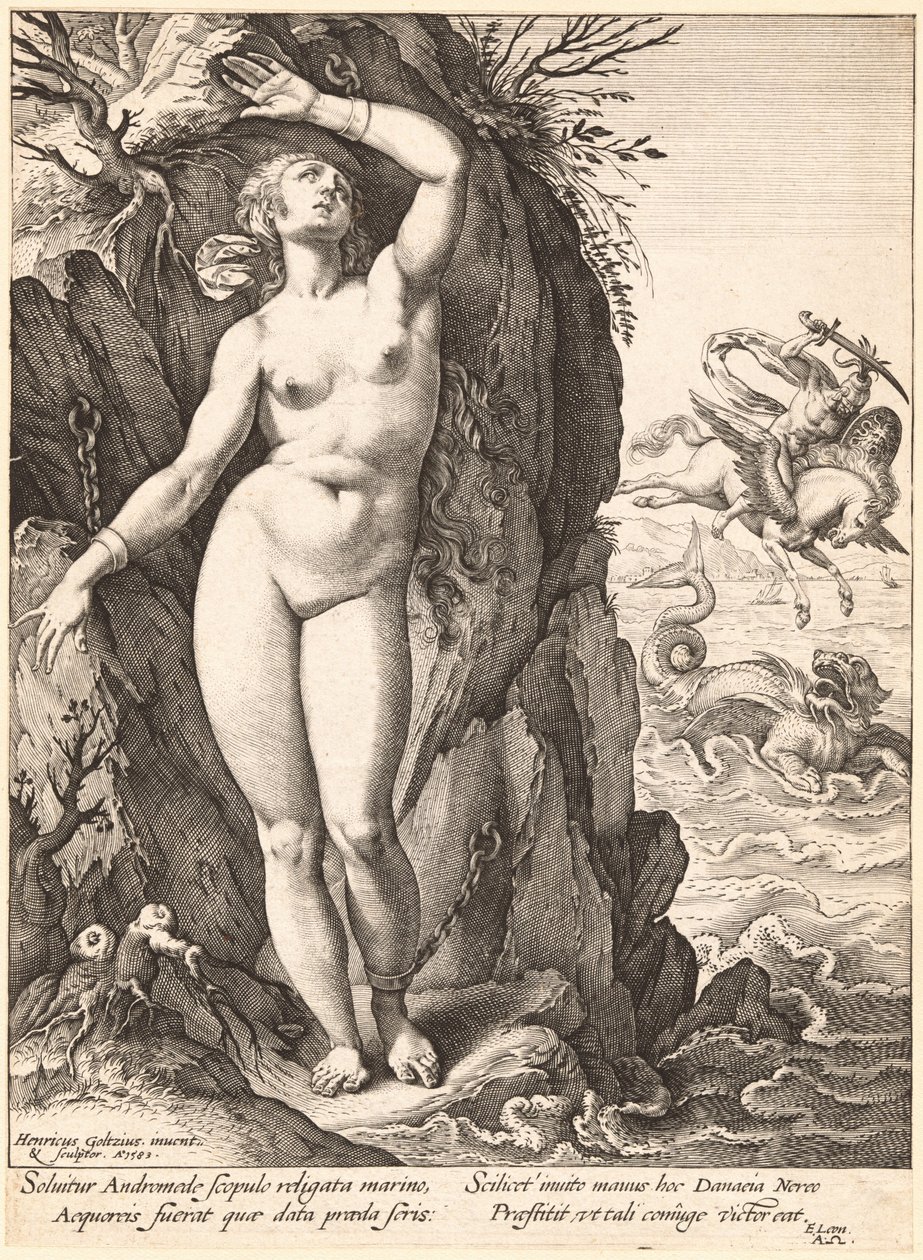 Perseus befriar Andromeda av Hendrick Goltzius