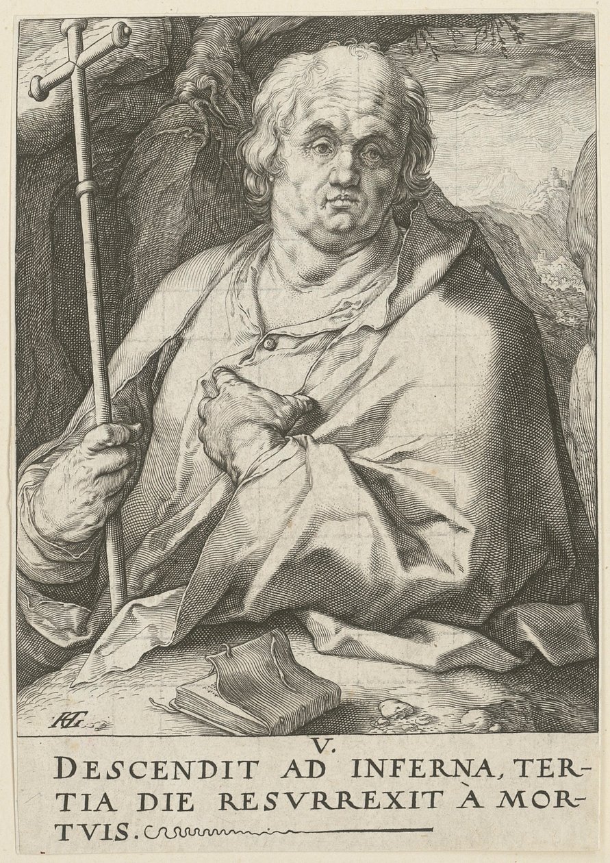 Filippus, blad 5 i serien ”Kristus, de tolv apostlarna och Paulus” av Hendrick Goltzius