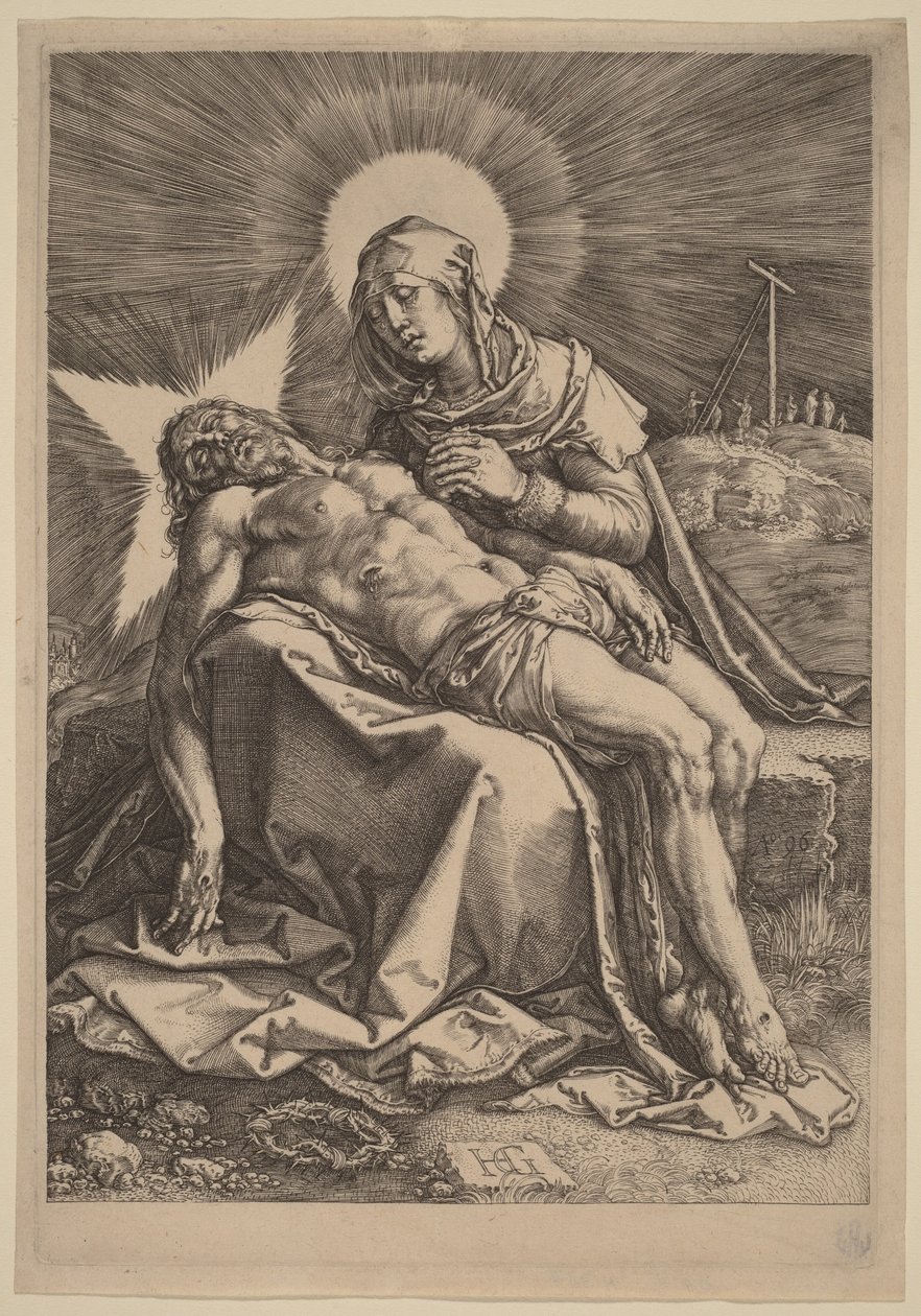 Pietà (Den sörjande jungfrun med den döde Kristus i sitt knä) av Hendrick Goltzius
