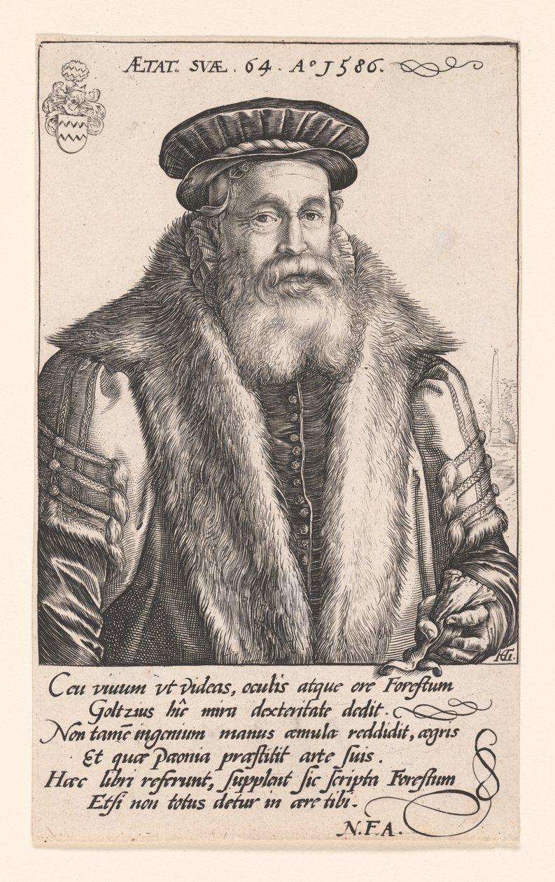 Pieter van Foreest (Petrus Forestus) av Hendrick Goltzius