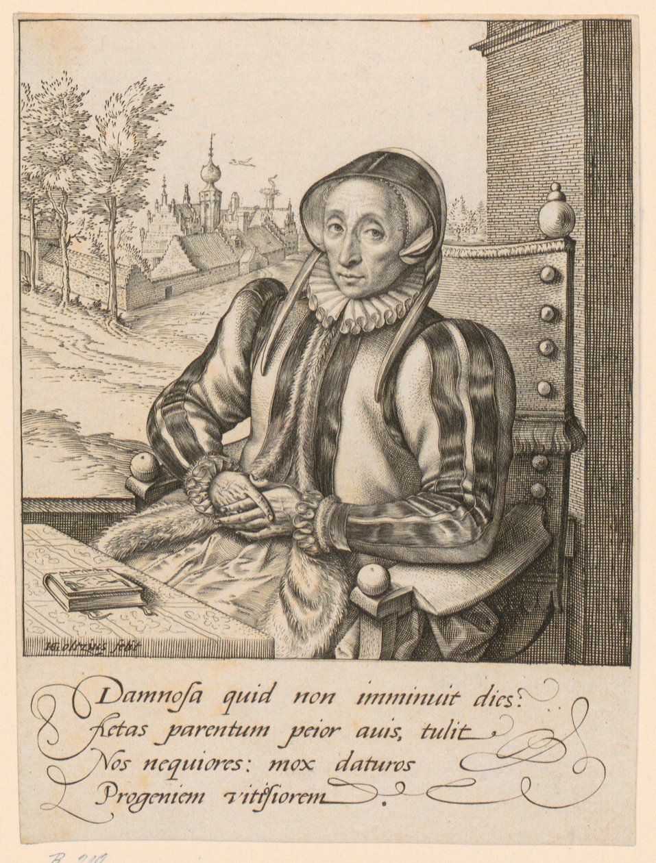 Porträtt av Anna Fullings av Hendrick Goltzius