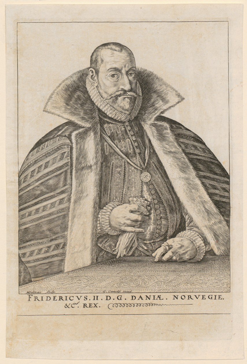 Porträtt av Fredrik II, kung av Danmark och Norge av Hendrick Goltzius