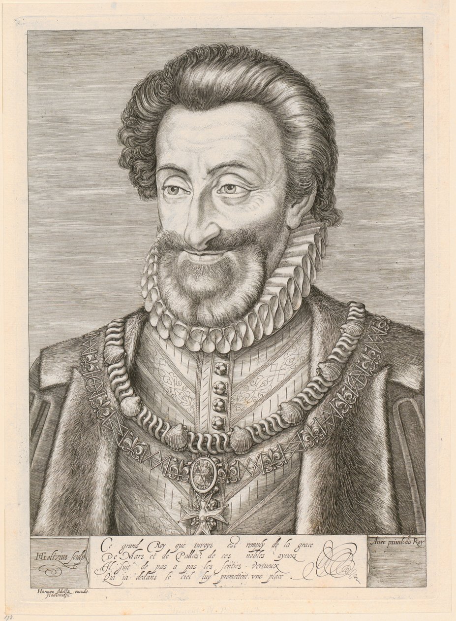 Porträtt av Henrik IV, kung av Frankrike av Hendrick Goltzius