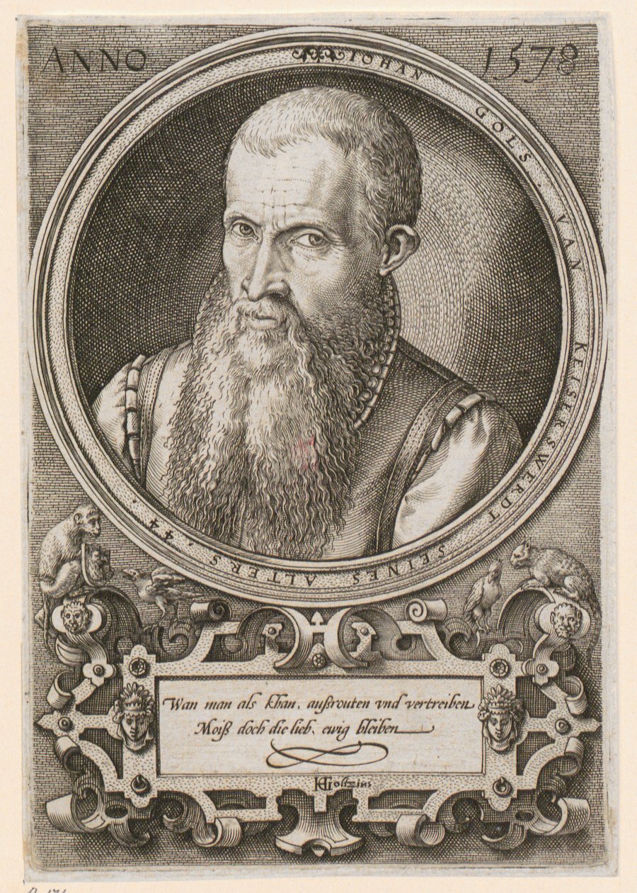 Porträtt av Jan Goltz II [Jan Gols; Johan Gols] av Hendrick Goltzius