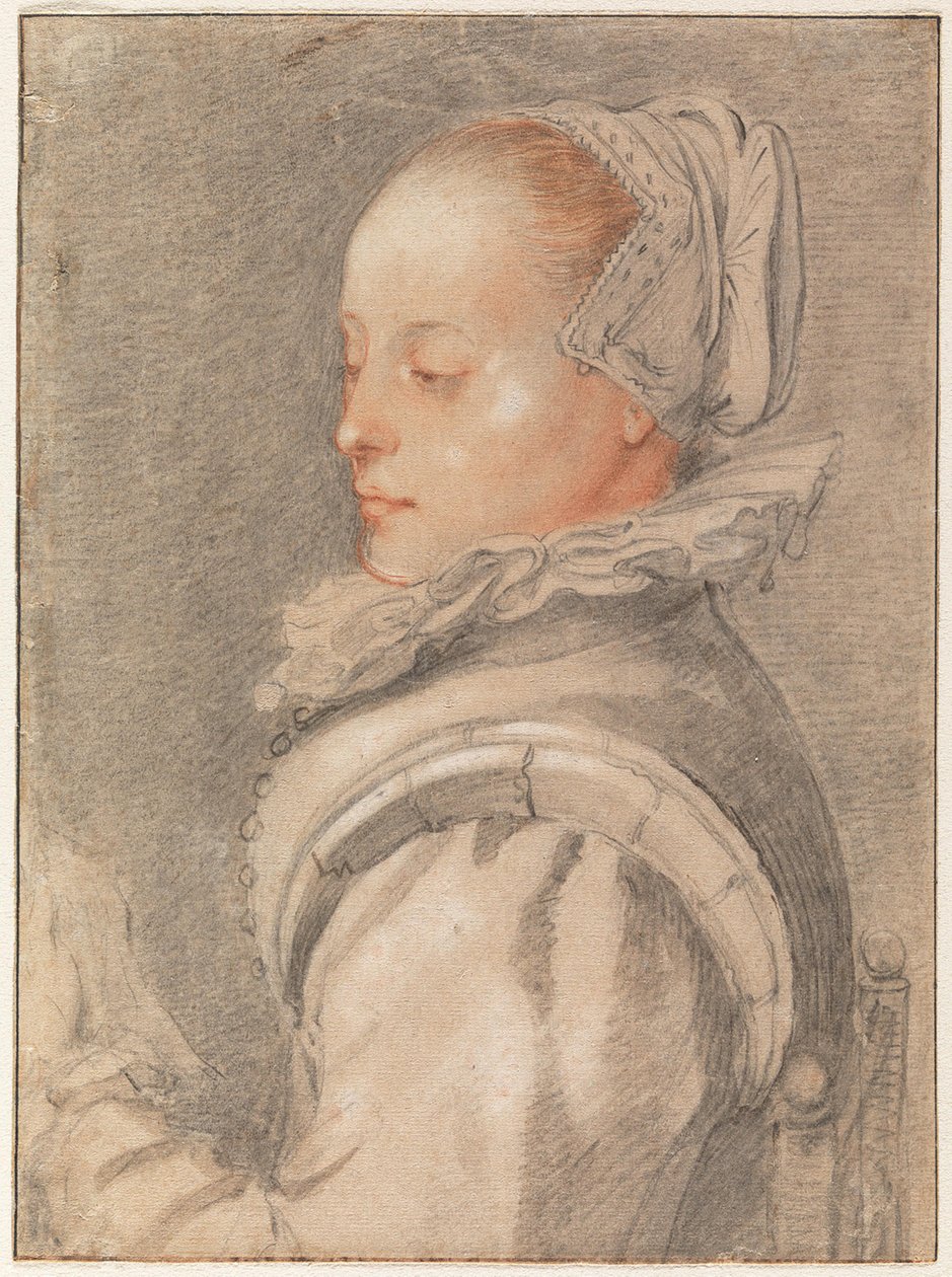 Porträtt av en ung kvinna av Hendrick Goltzius