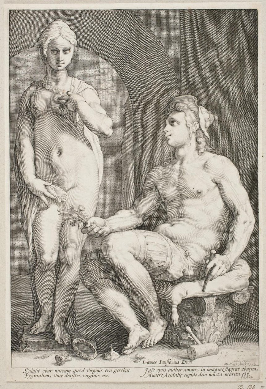 Pygmalion och Galatea av Hendrick Goltzius