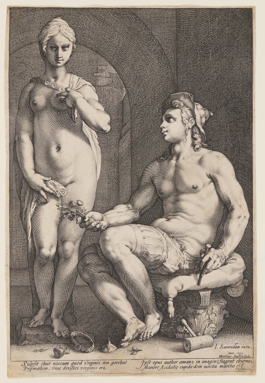 Pygmalion och Galatea av Hendrick Goltzius