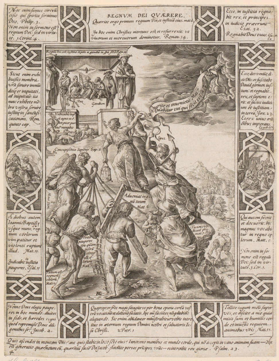 Regnum Dei quaerere, nummer 4 i serien ”Allegorier om den kristna tron” av Hendrick Goltzius