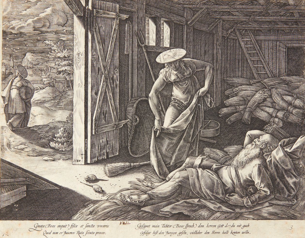 Rut och Boas på tröskplatsen av Hendrick Goltzius