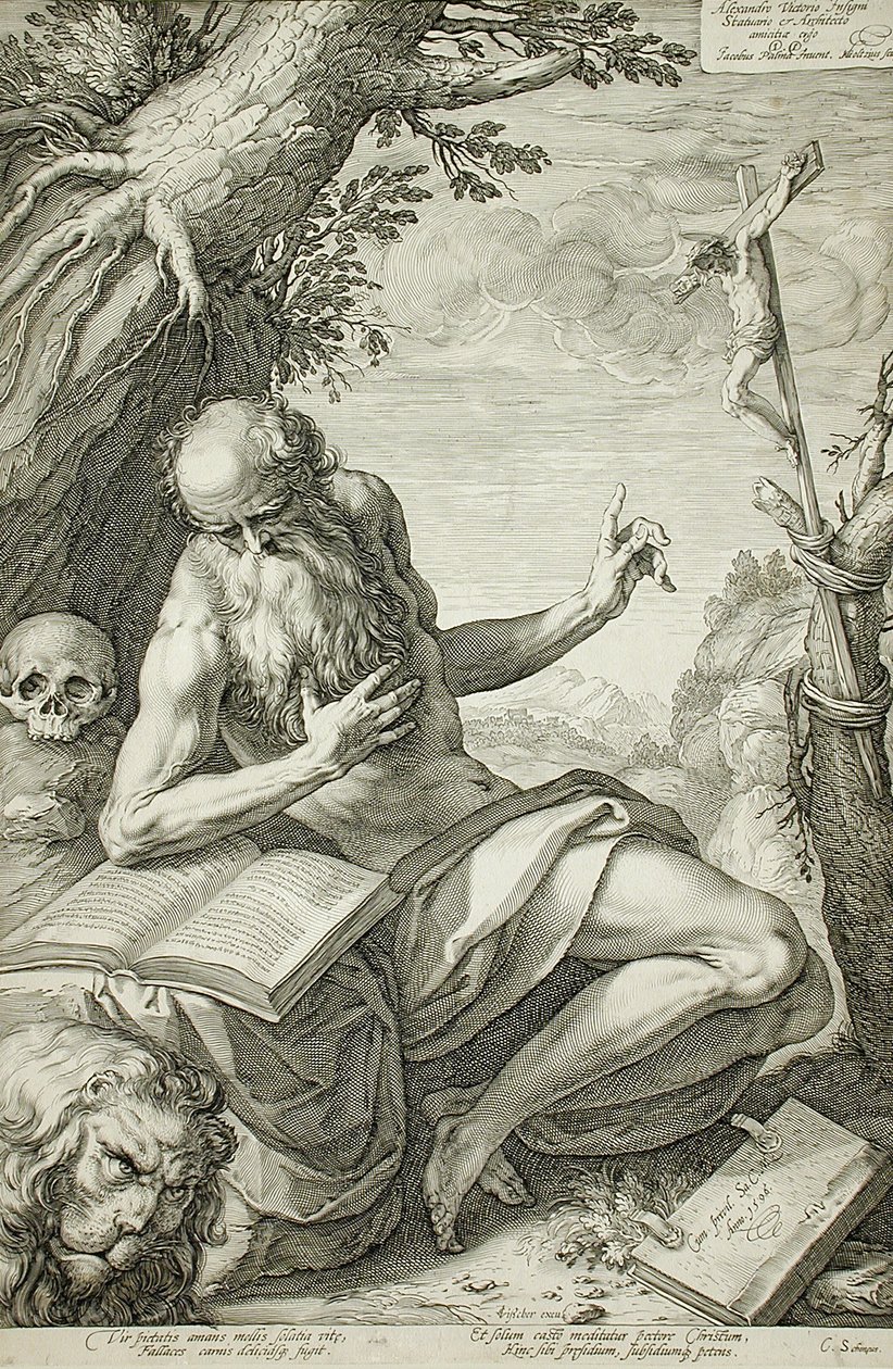 Sankt Hieronymus av Hendrick Goltzius