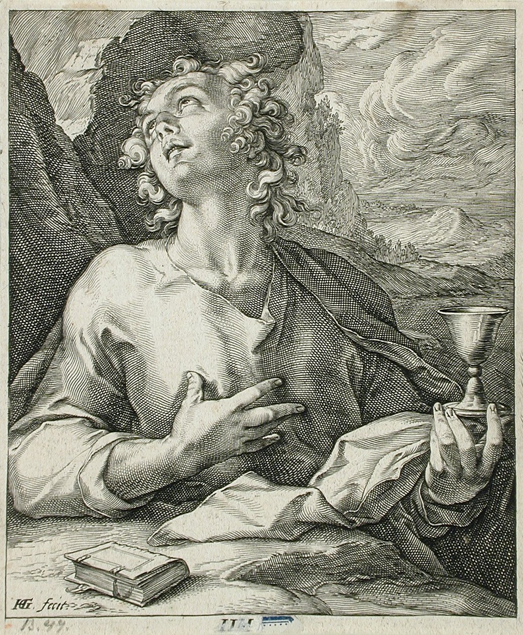 Sankt Johannes evangelisten av Hendrick Goltzius