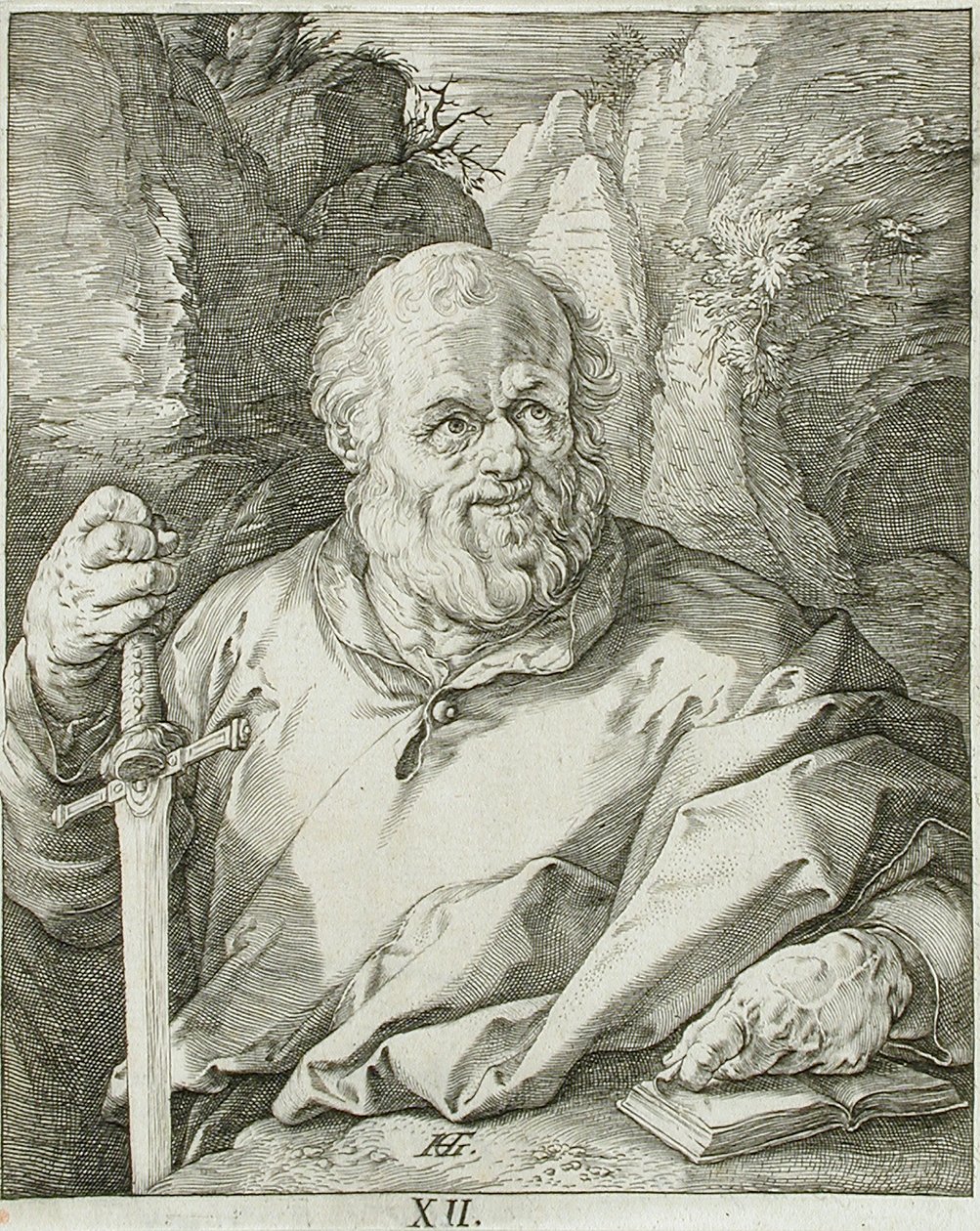 Saint Mathias av Hendrick Goltzius