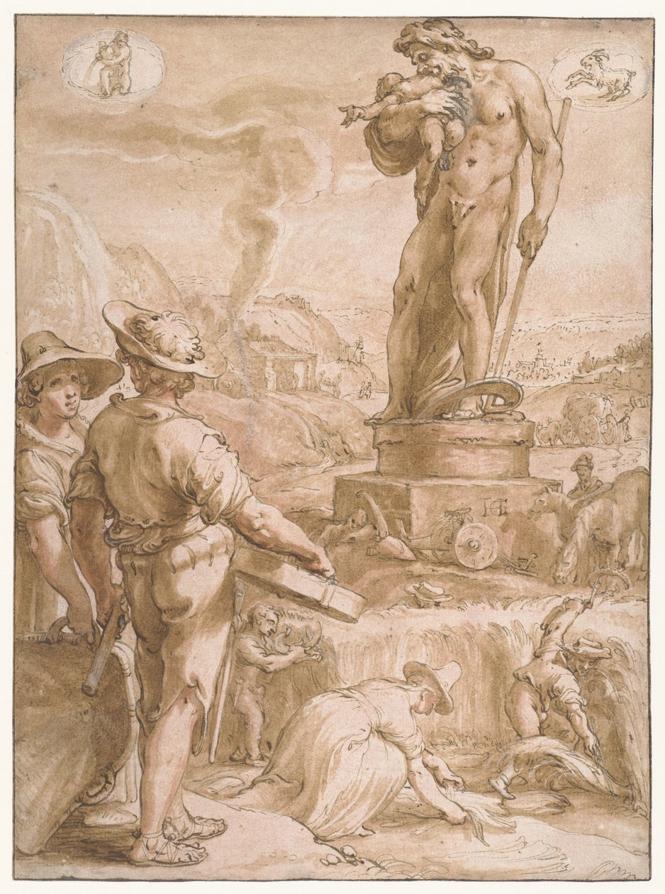 Saturnus Seven Planets (serietitel) av Hendrick Goltzius