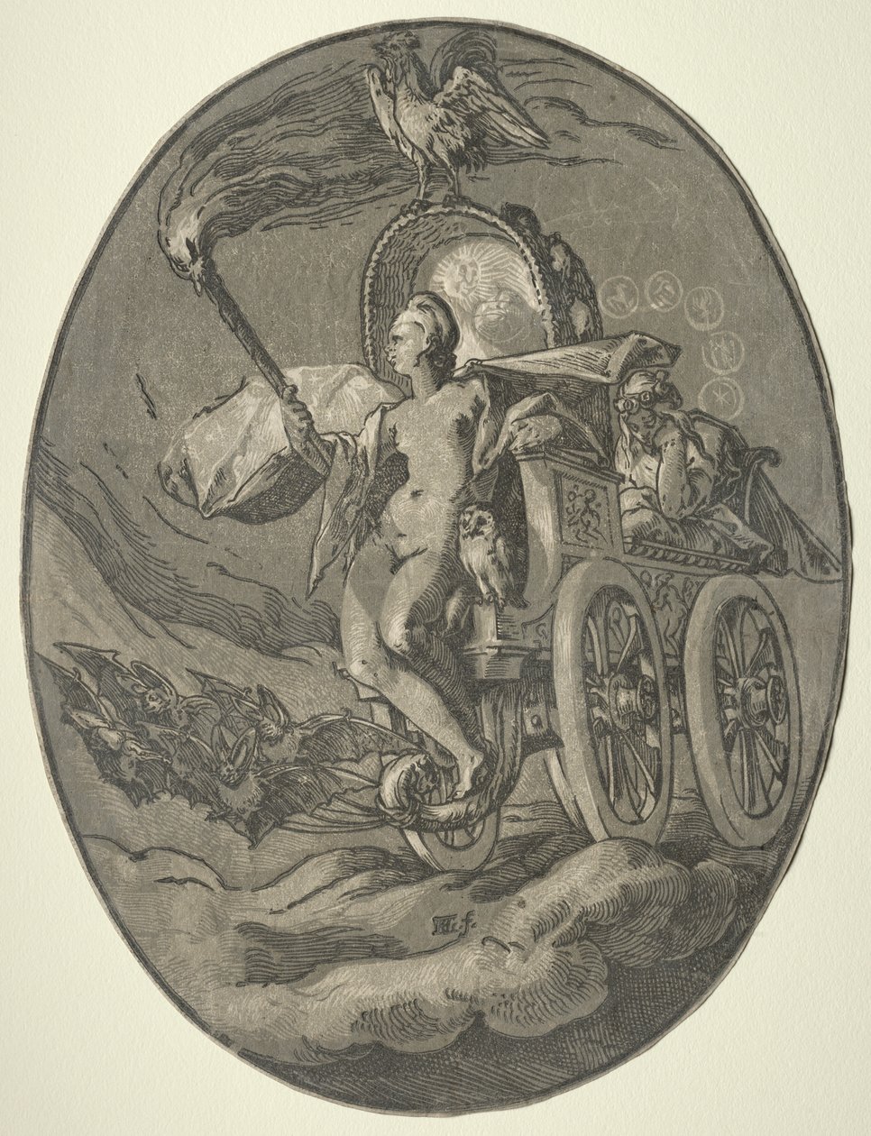 Sju gudar: Nox (natt) av Hendrick Goltzius