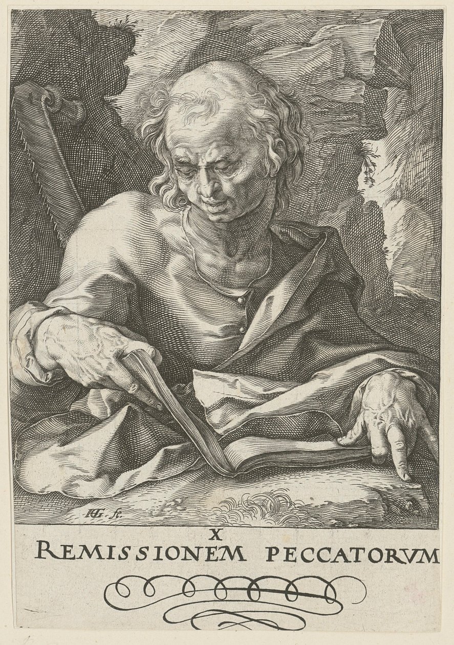 Simon, blad 11 i serien ”Kristus, de tolv apostlarna och Paulus” av Hendrick Goltzius