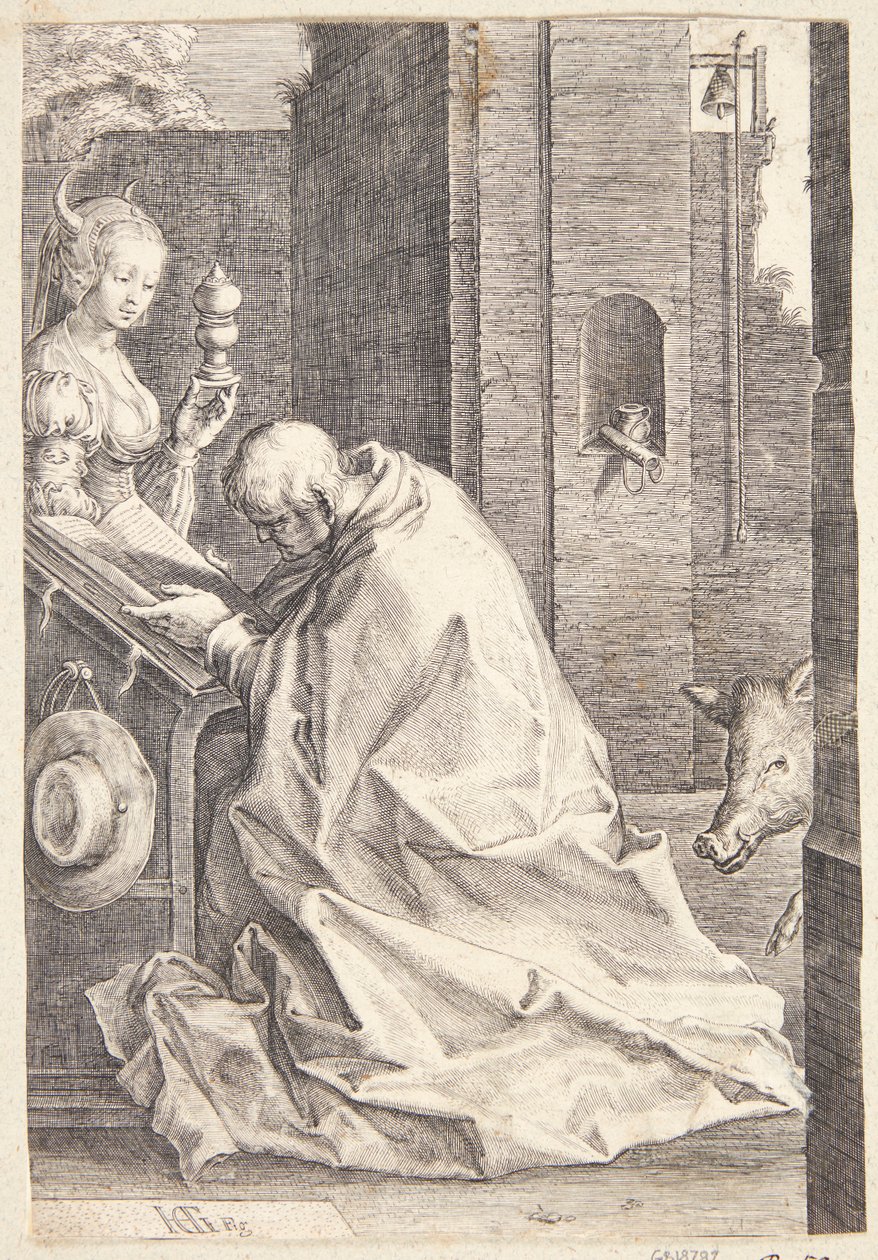 Sankt Antonius frestelser av Hendrick Goltzius