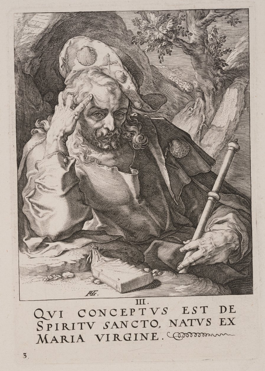 S:t Jakob den store, från Kristus, apostlarna och S:t Paulus med trosbekännelsen av Hendrick Goltzius