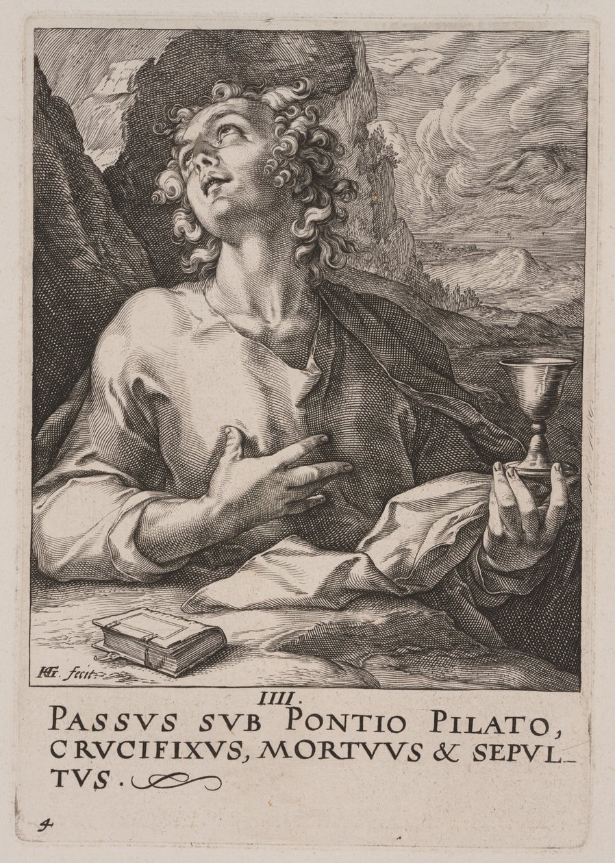 S:t Johannes, från Kristus, apostlarna och S:t Paulus med trosbekännelsen av Hendrick Goltzius