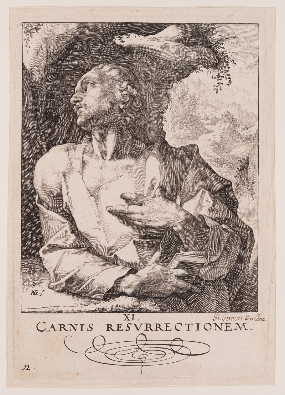 S:t Judas Thaddeus, från Kristus, apostlarna och S:t Paulus med trosbekännelsen av Hendrick Goltzius