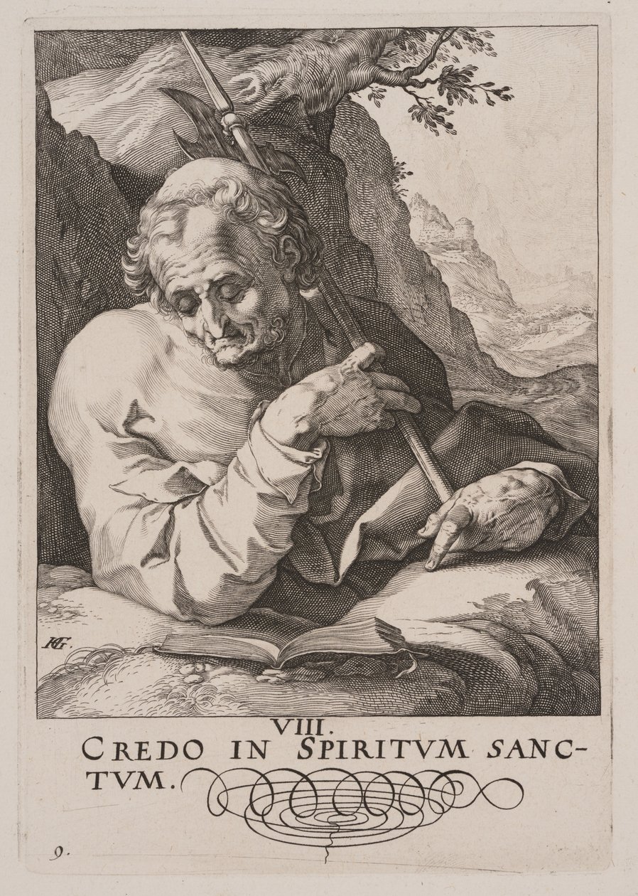 Matteus, från Kristus, apostlarna och Paulus med trosbekännelsen av Hendrick Goltzius