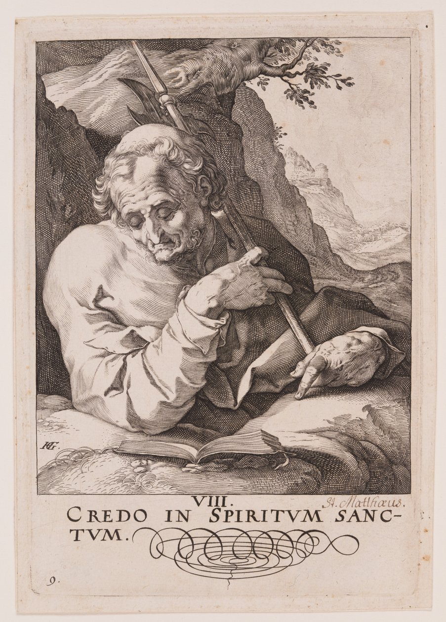 Matteus, från Kristus, apostlarna och Paulus med trosbekännelsen av Hendrick Goltzius
