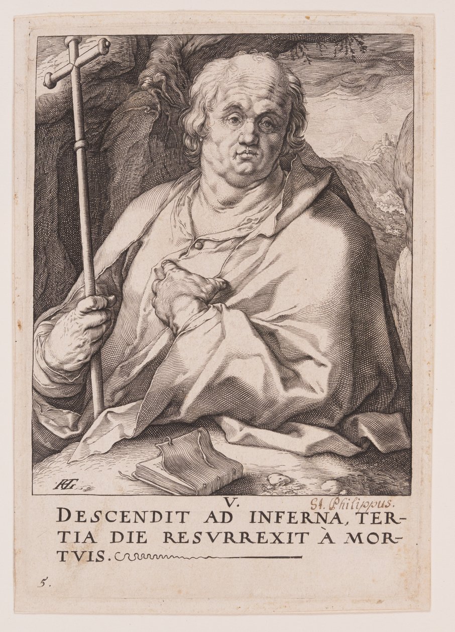 S:t Filip, från Kristus, apostlarna och S:t Paulus med trosbekännelsen av Hendrick Goltzius