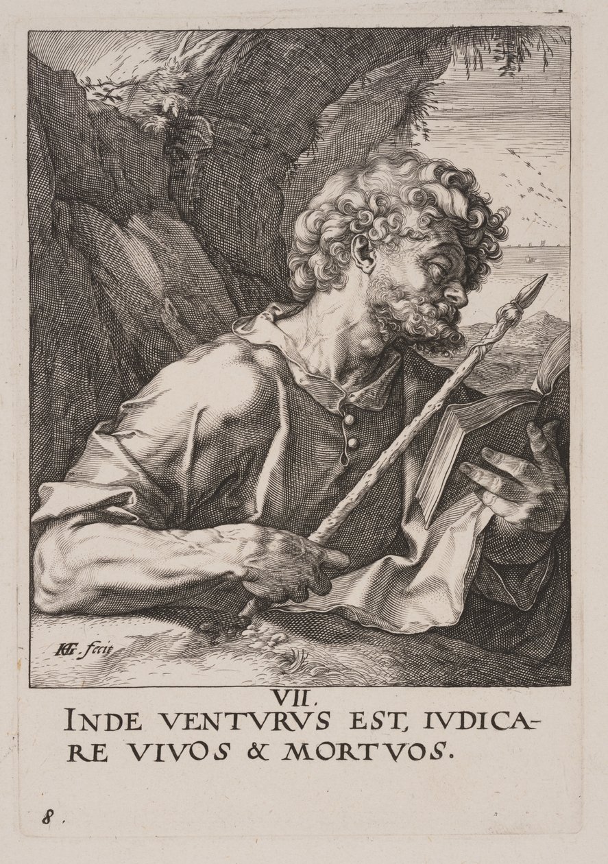 S:t Thomas, från Kristus, apostlarna och S:t Paulus med trosbekännelsen av Hendrick Goltzius