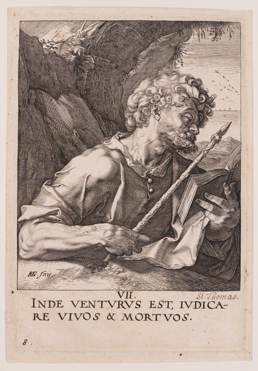 S:t Thomas, från Kristus, apostlarna och S:t Paulus med trosbekännelsen av Hendrick Goltzius