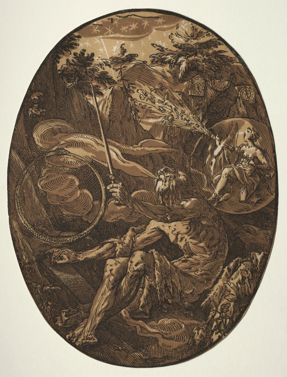 Gudarna: Demogorgon i evighetens grotta av Hendrick Goltzius
