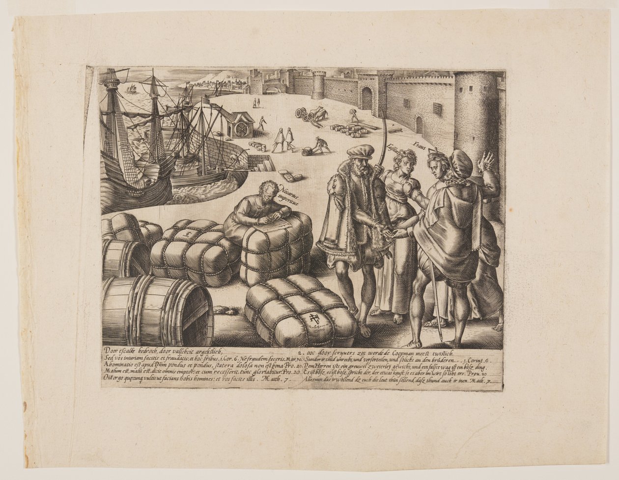 Den okunniga notarien, från Litis Abusus (Juridiska övergrepp) av Hendrick Goltzius