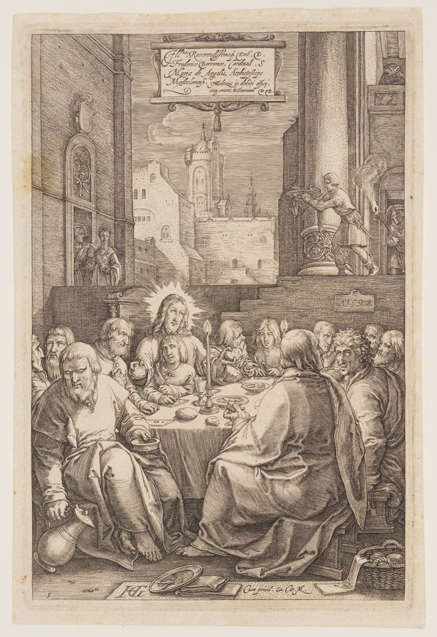 Den sista måltiden, från Passionen av Hendrick Goltzius