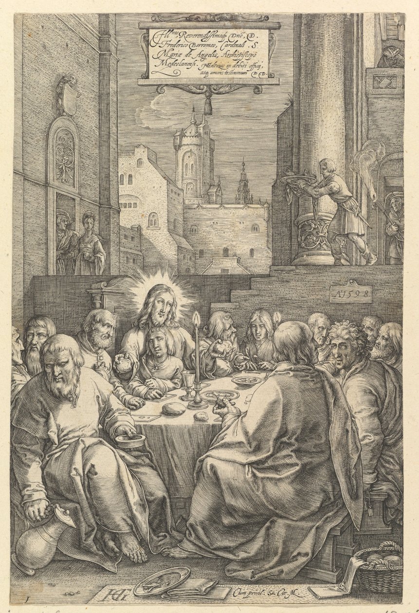 ”Den sista måltiden”, ur ”Kristi passion” av Hendrick Goltzius