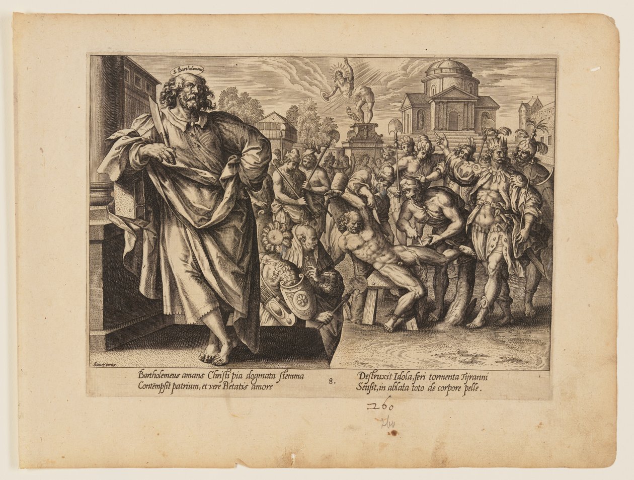 Bartolomeus martyrdöd, från Kristi och apostlarnas martyrdöd av Hendrick Goltzius