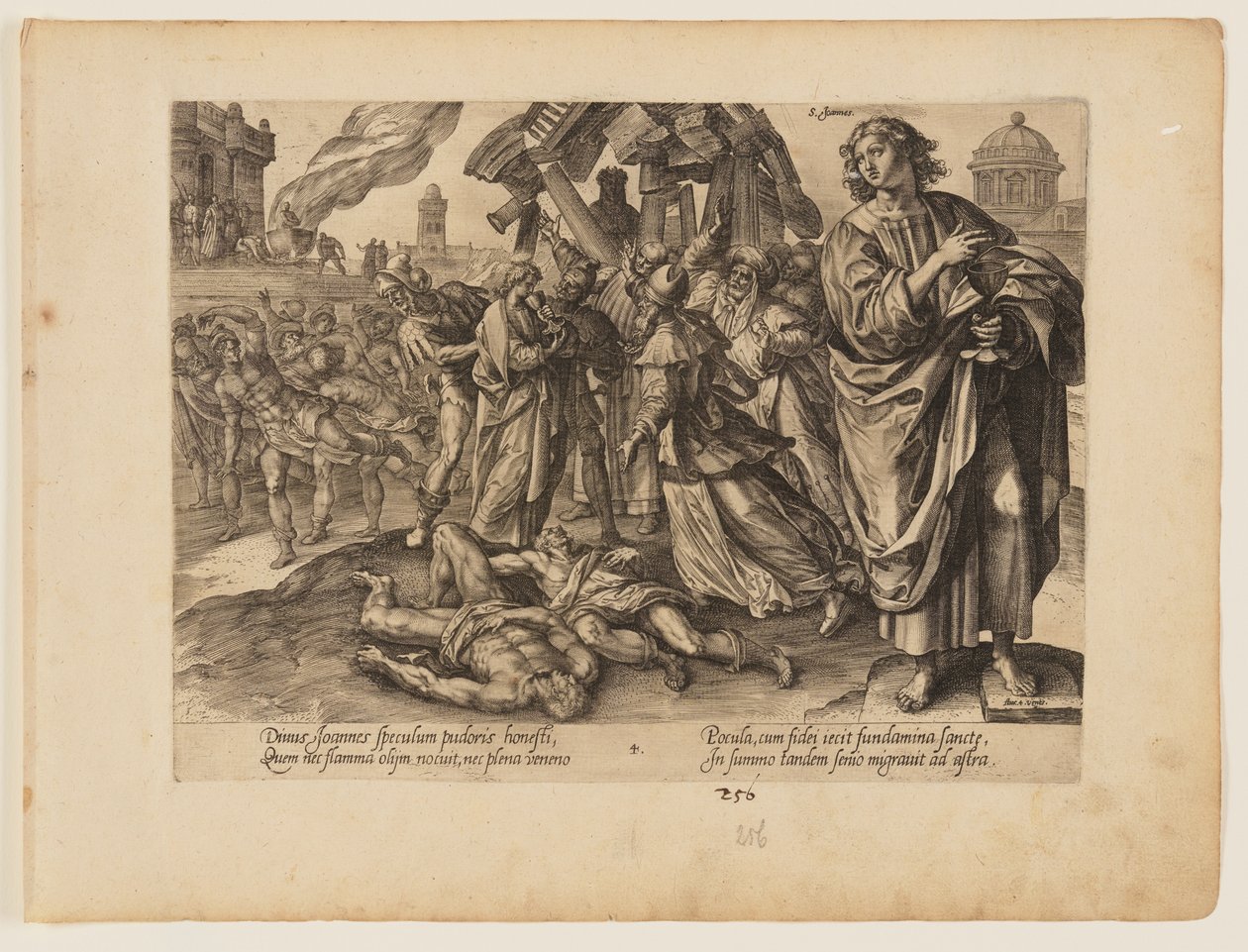 Johannes martyrdöd, från Kristi och apostlarnas martyrdöd av Hendrick Goltzius