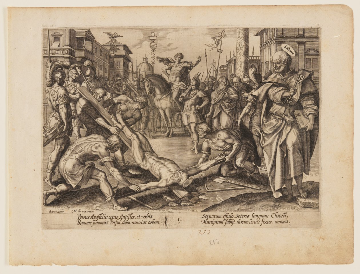 S:t Petrus martyrdöd, från Kristi och apostlarnas martyrdöd av Hendrick Goltzius
