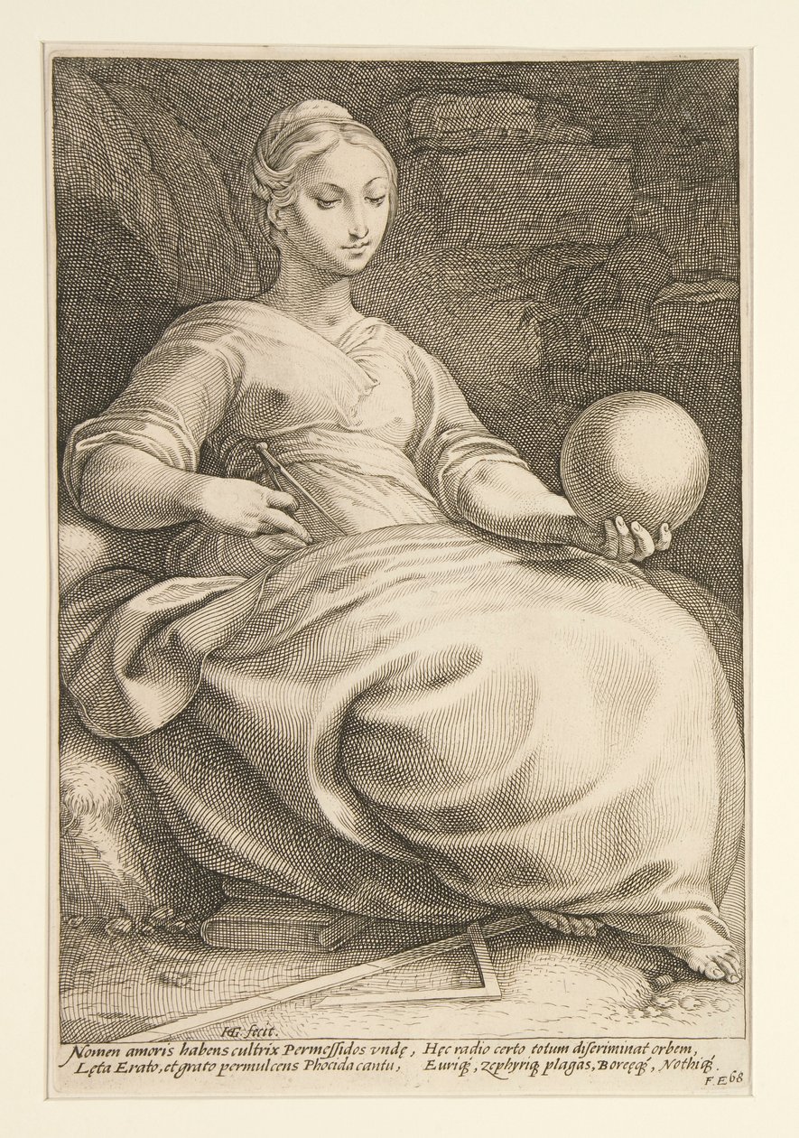 The Nine Muses: Erato, #7 i en serie om 9 av Hendrick Goltzius