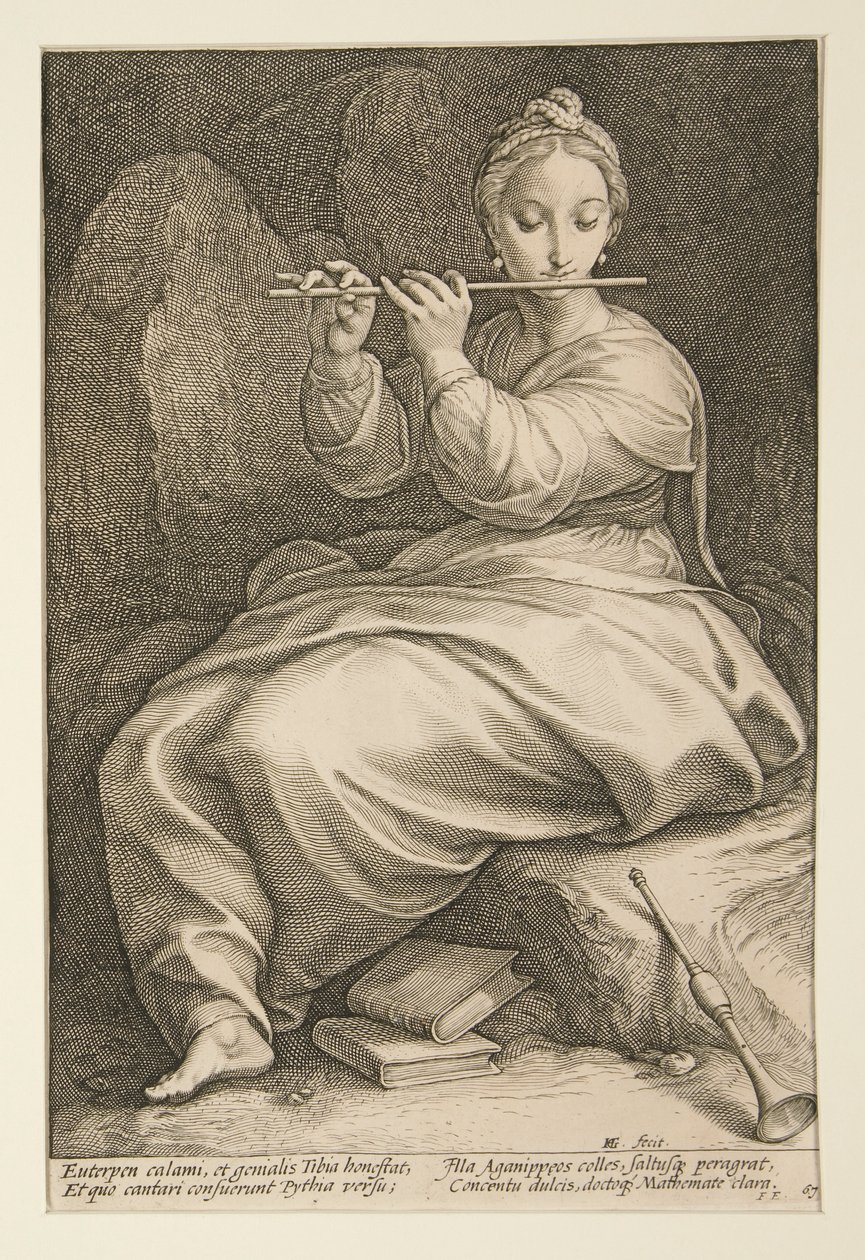 The Nine Muses: Euterpe, #6 i en serie om 9 av Hendrick Goltzius