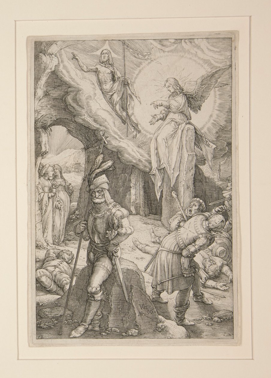 Uppståndelsen, från The Passion, #12 i en serie av 12 gravyrer av Hendrick Goltzius