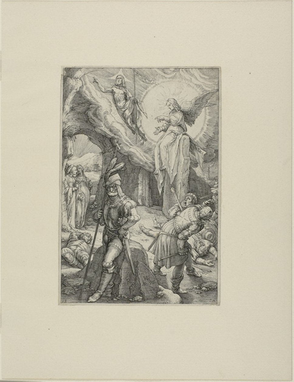 Uppståndelsen, plåt tolv från The Passion of Christ av Hendrick Goltzius
