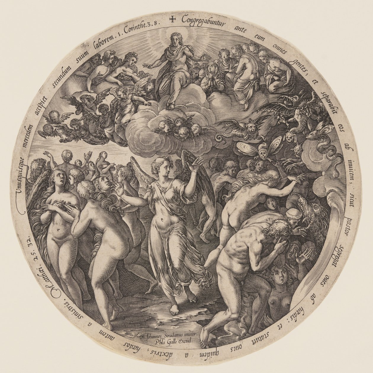 Skilsmässan mellan de välsignade och de fördömda av Hendrick Goltzius