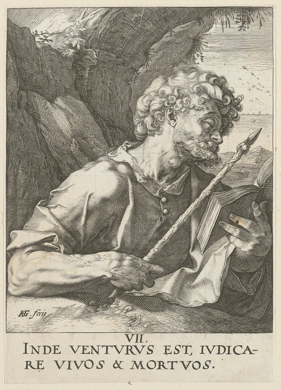 Thomas, blad 8 ur serien "Kristus, de tolv apostlarna och Paulus" av Hendrick Goltzius