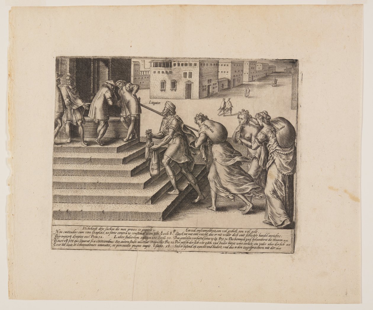 Ojämlik rättvisa, från Litis Abusus (Rättsövergrepp) av Hendrick Goltzius