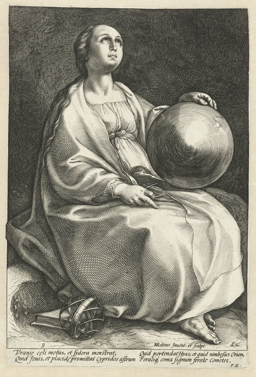 Urania The Nine Muses (serietitel) av Hendrick Goltzius